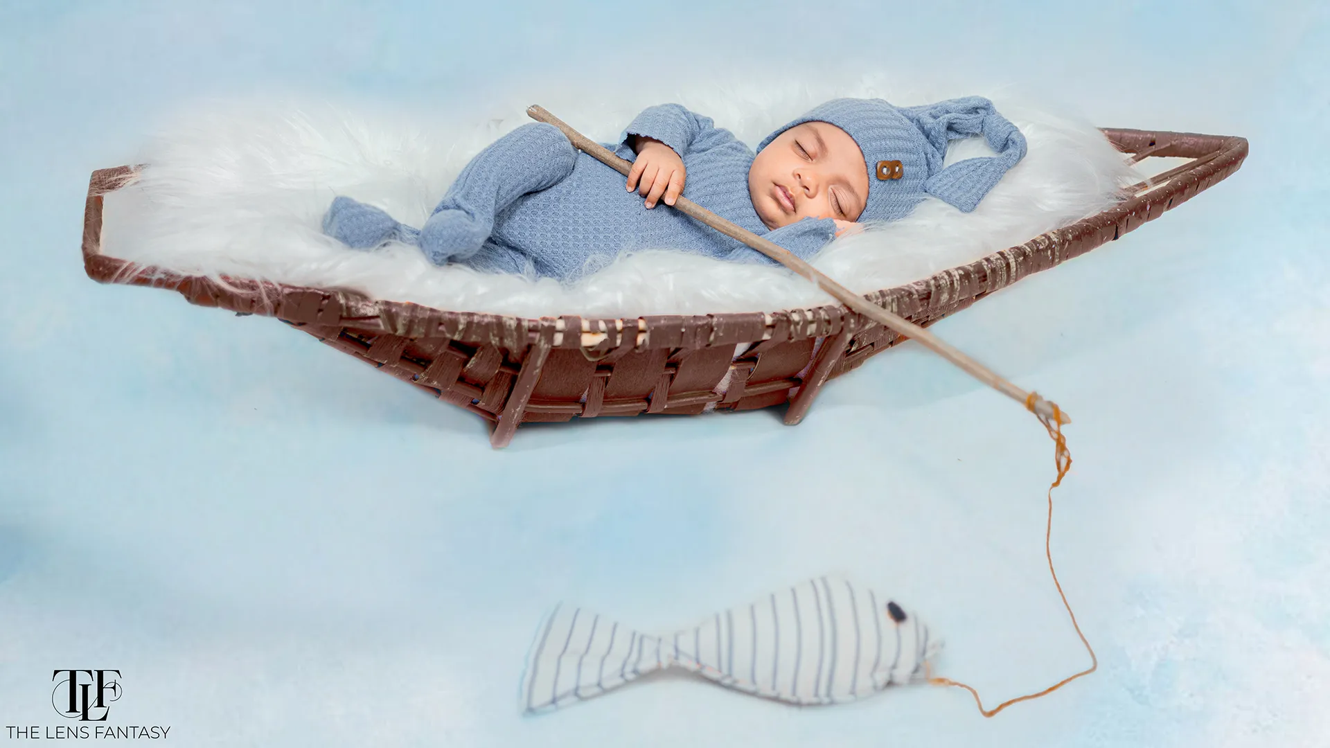 Professional newborn photography setup by The Lens Fantasy Photography in Ranchi
