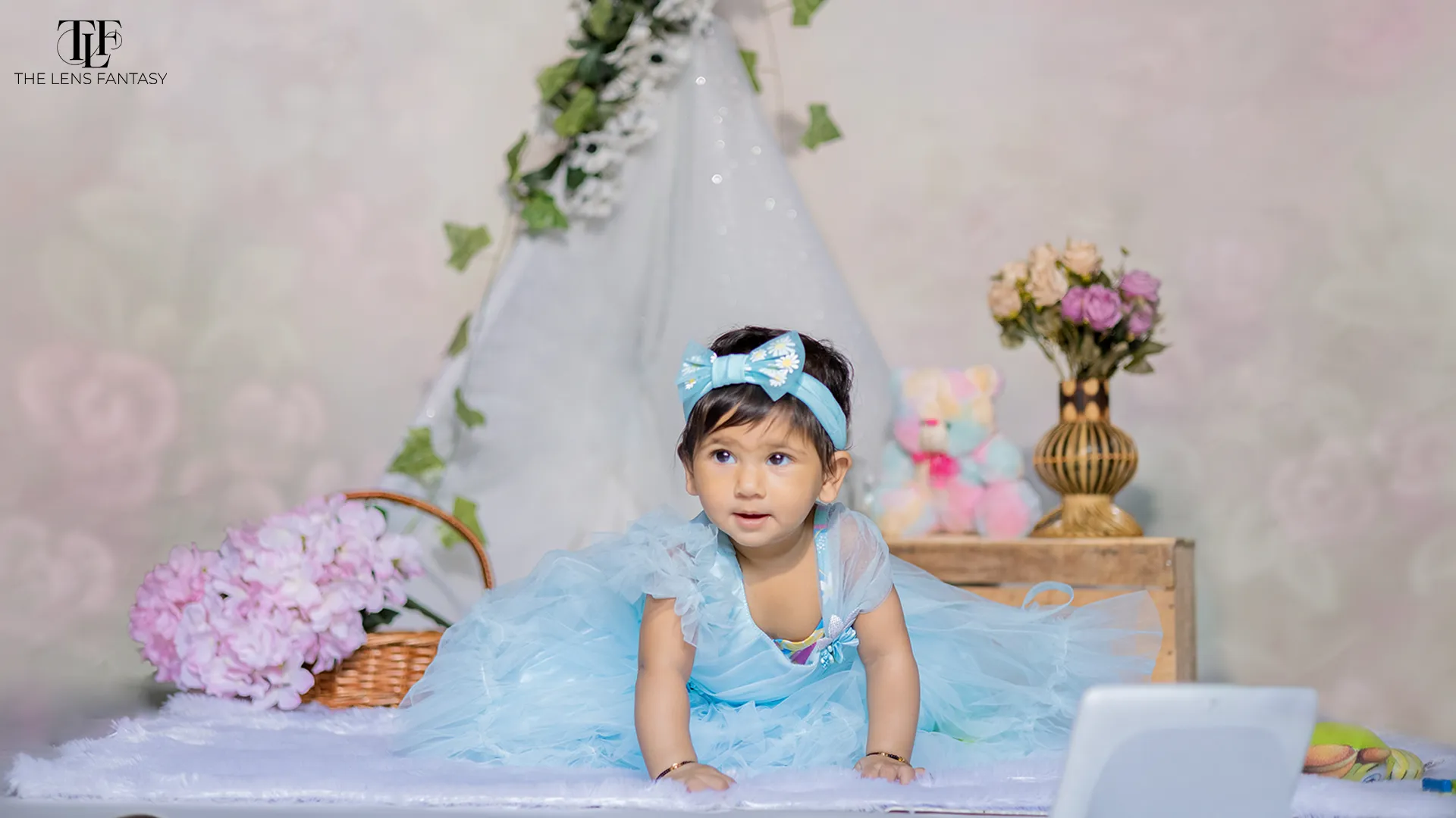Fairy tale themed birthday shoot for baby girl in Ranchi
