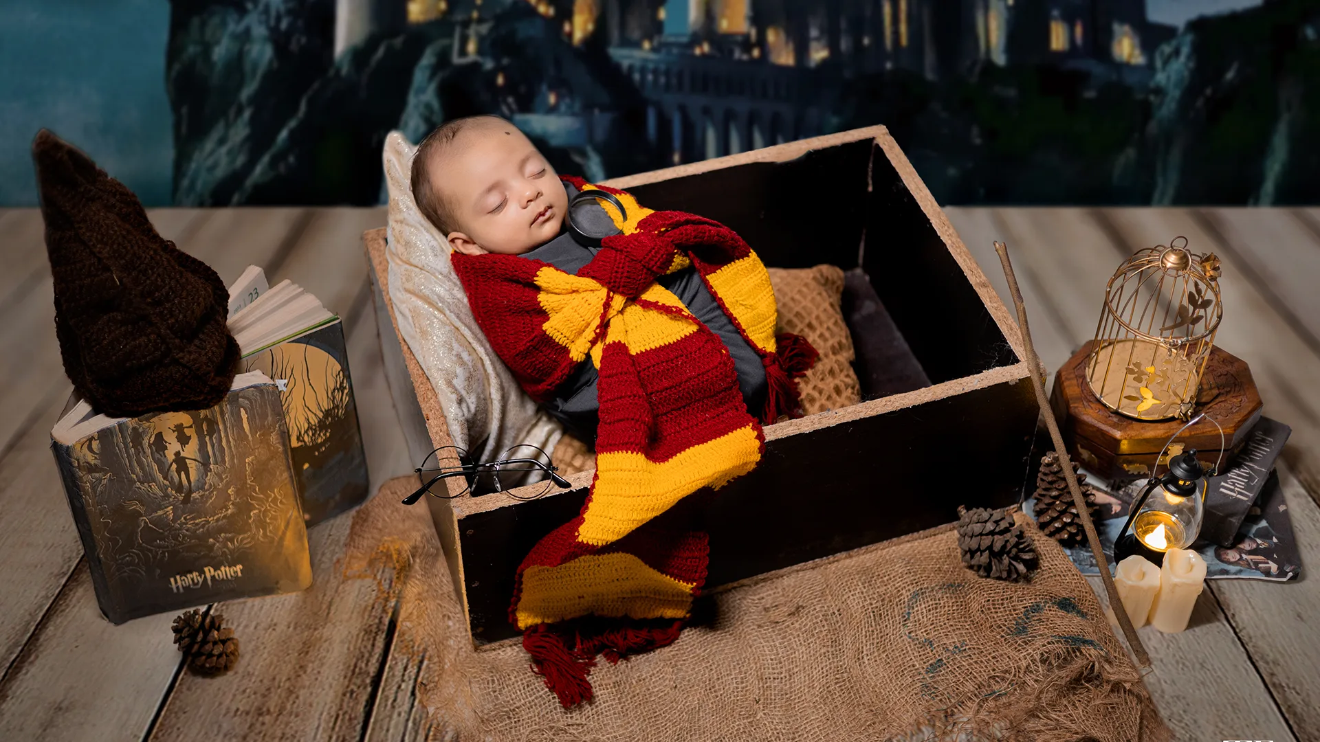 Professional newborn photography setup by The Lens Fantasy Photography in Ranchi