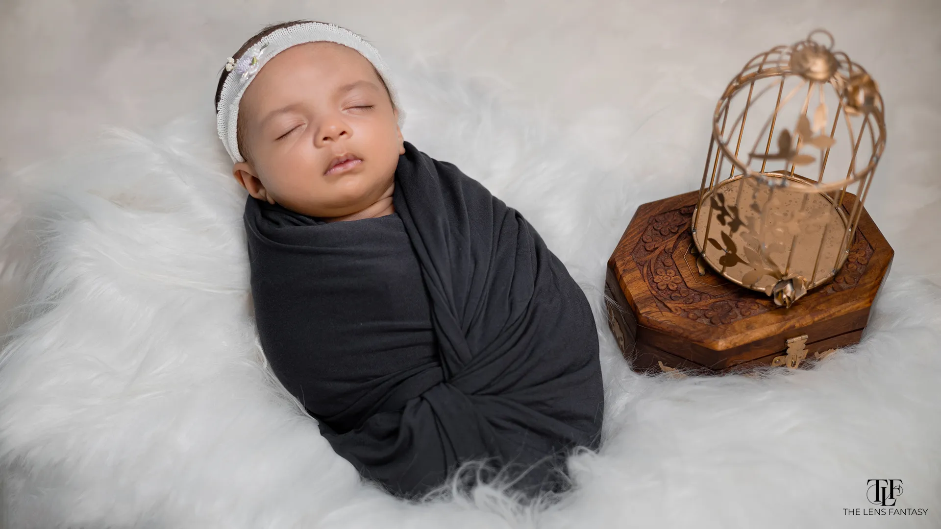 Professional newborn photography setup by The Lens Fantasy Photography in Ranchi