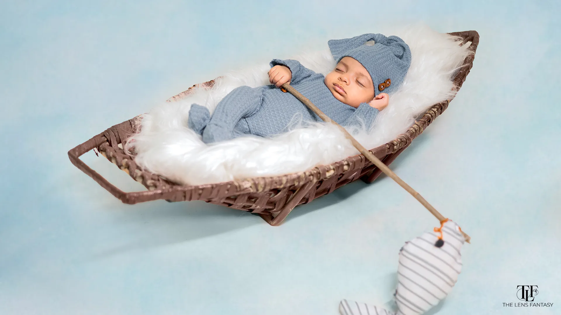 Professional newborn photography setup by The Lens Fantasy Photography in Ranchi