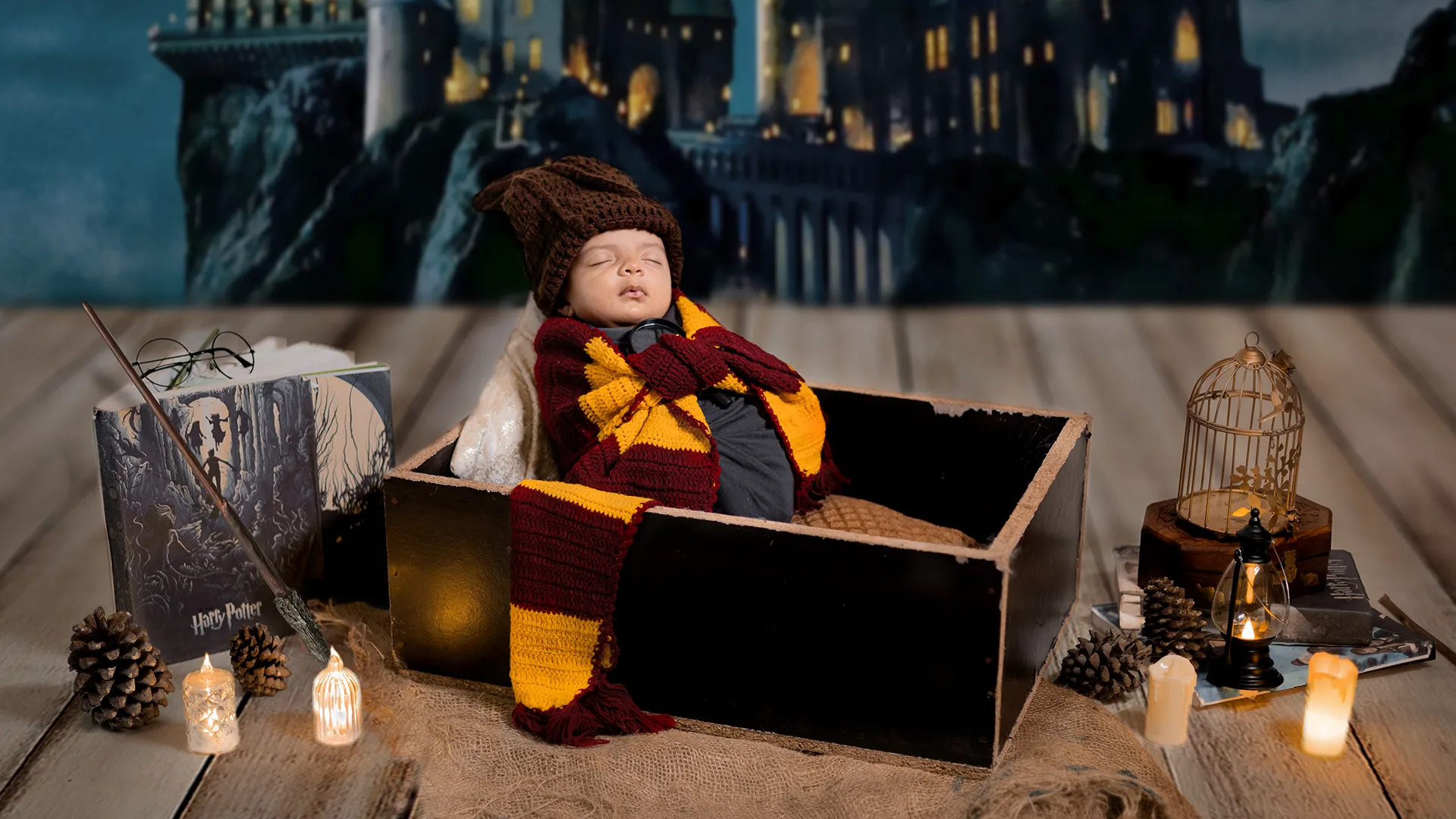 Professional newborn photography setup by The Lens Fantasy Photography in Ranchi