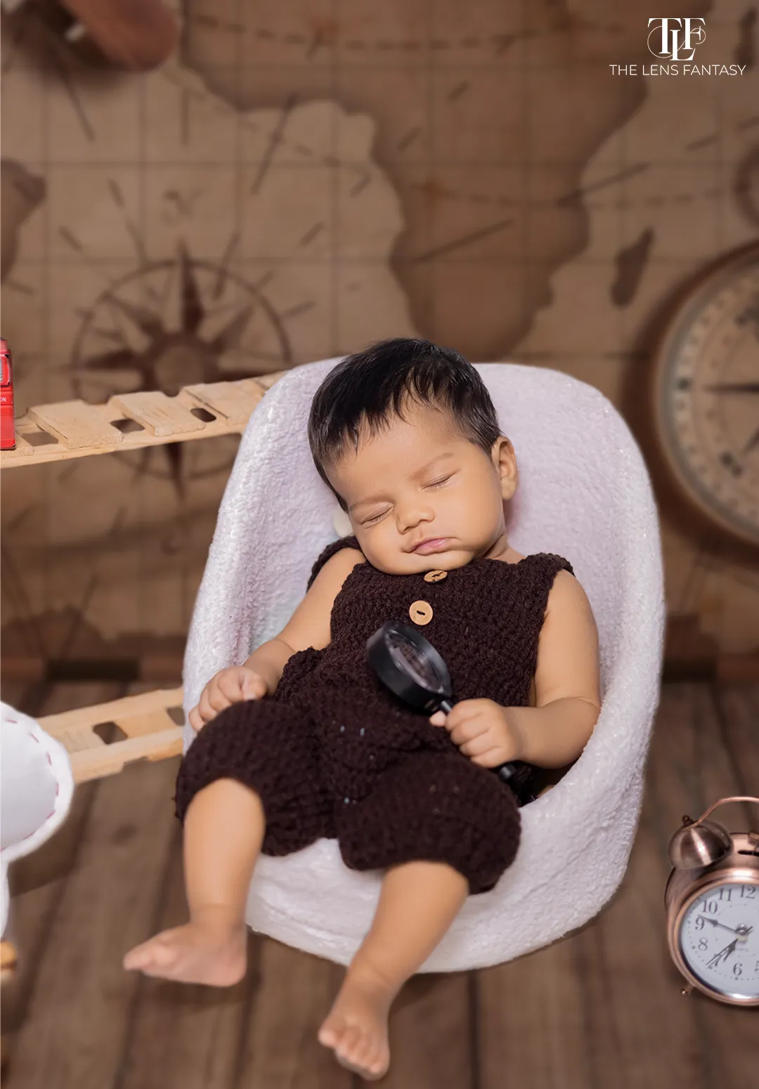 Professional newborn photography setup by The Lens Fantasy Photography in Jamshedpur