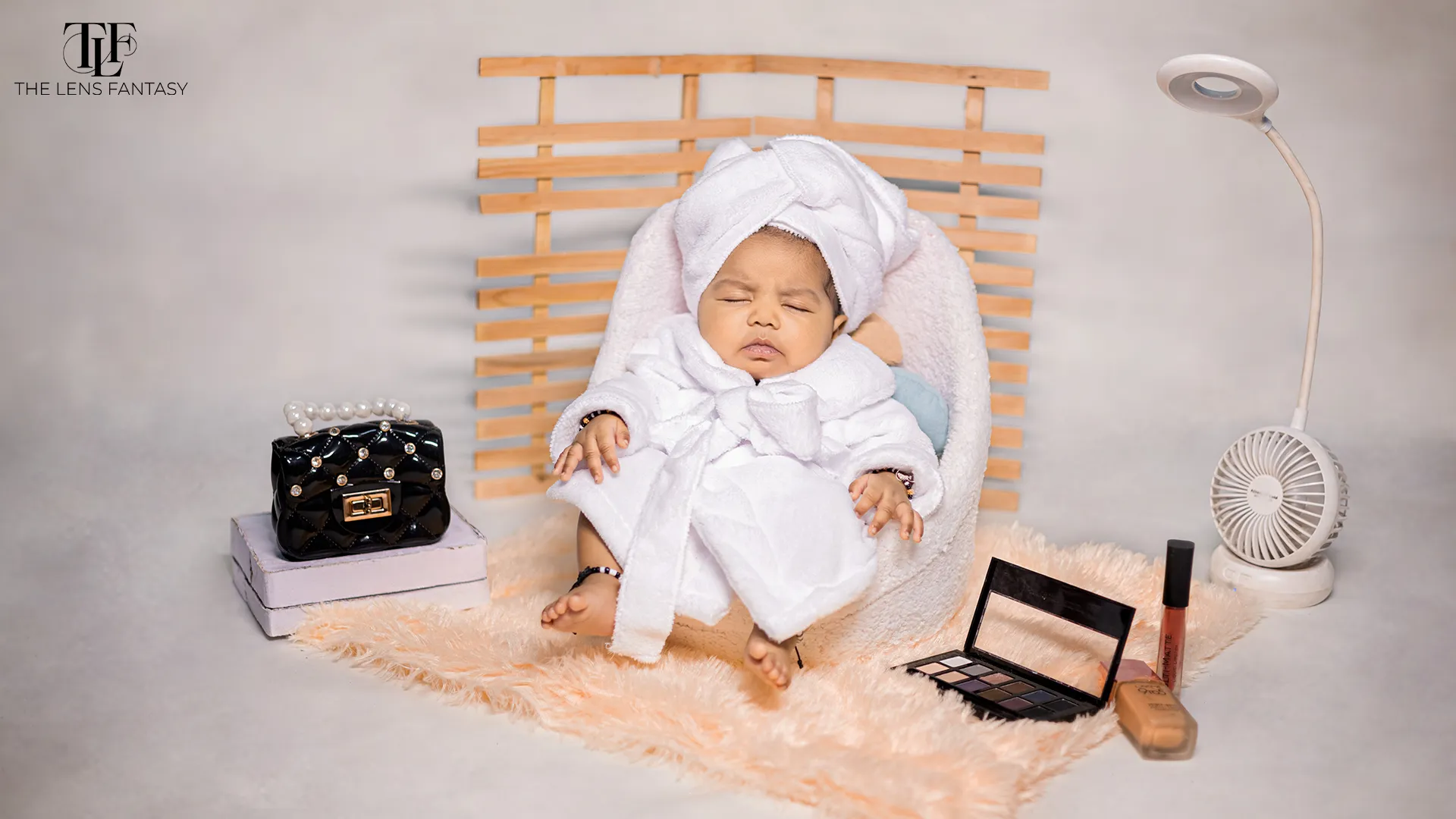 Make up theme newborn photography setup by The Lens Fantasy Photography in Ranchi