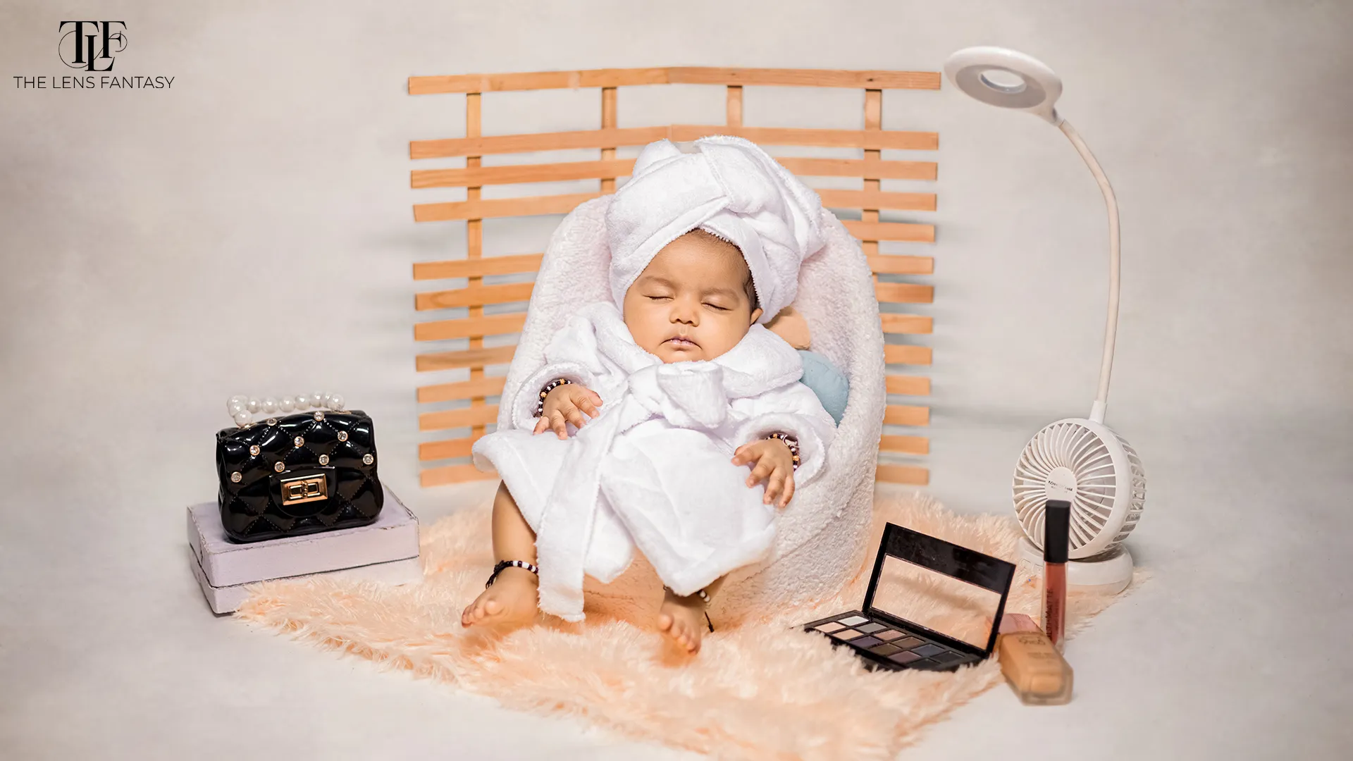 Make up theme newborn photography setup by The Lens Fantasy Photography in Ranchi