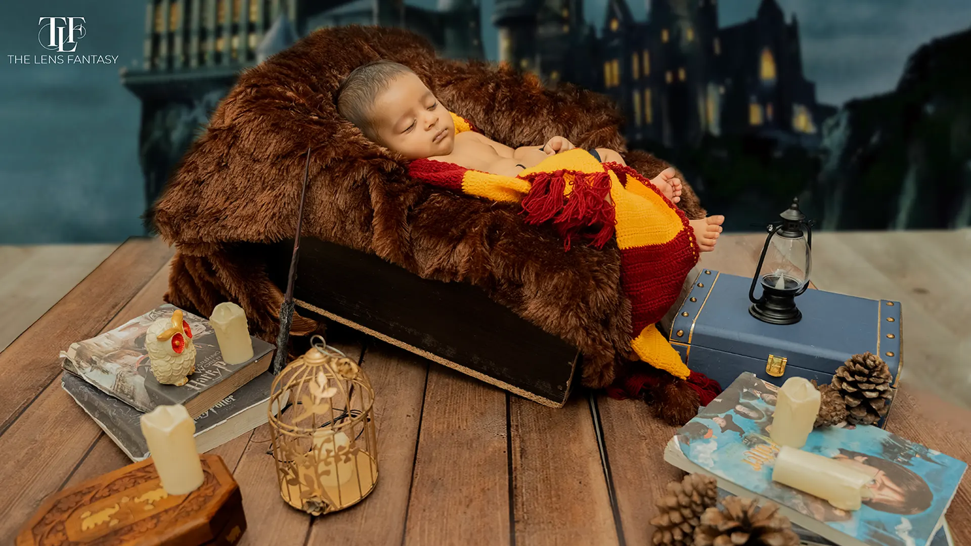 Professional newborn photography setup by The Lens Fantasy Photography in Ranchi