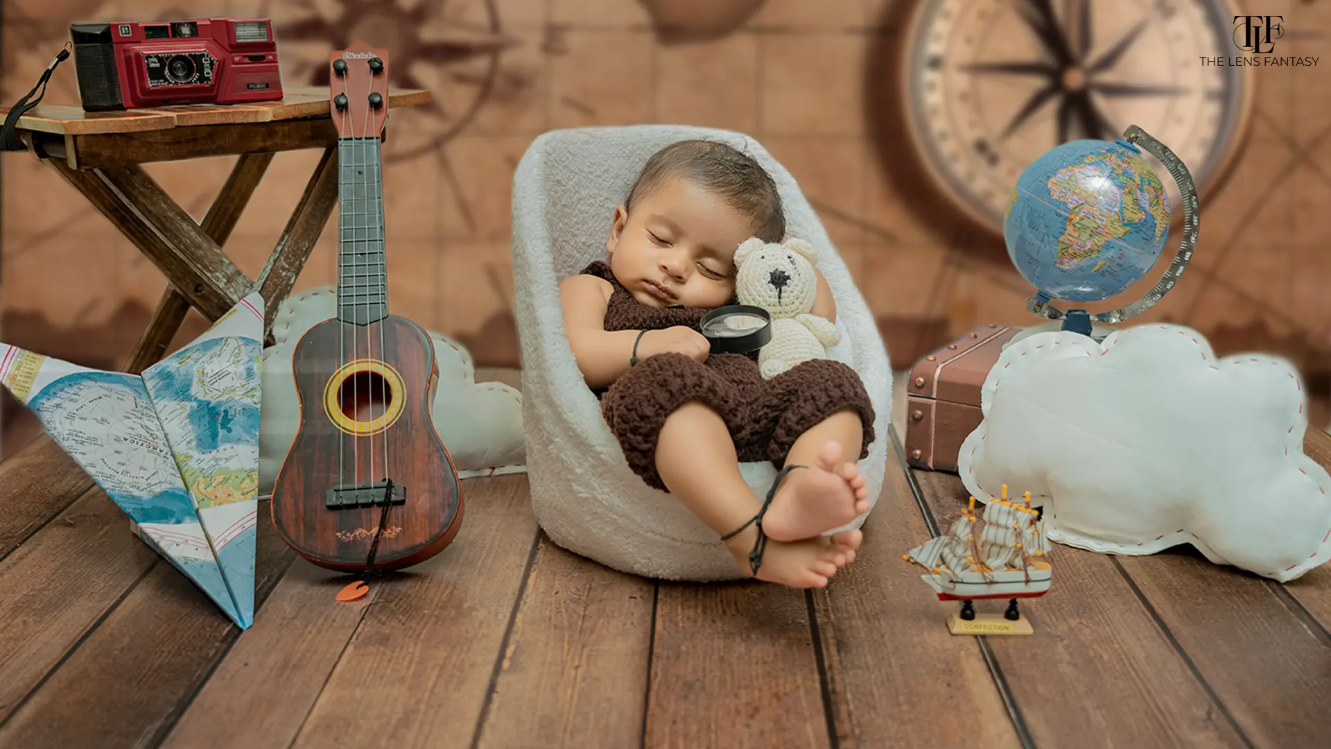 Professional newborn photography setup by The Lens Fantasy Photography in Ranchi