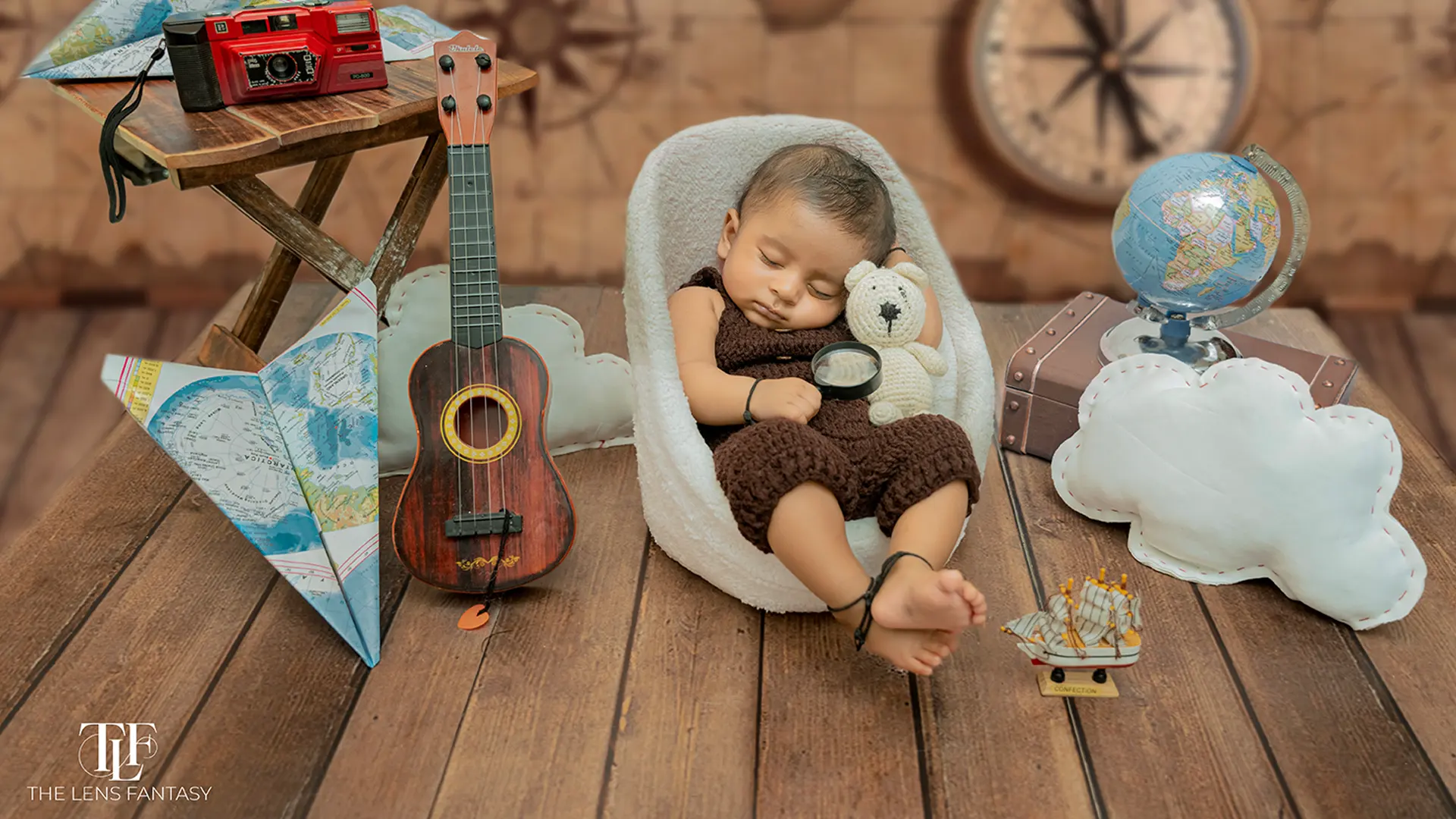 Professional newborn photography setup by The Lens Fantasy Photography in Ranchi