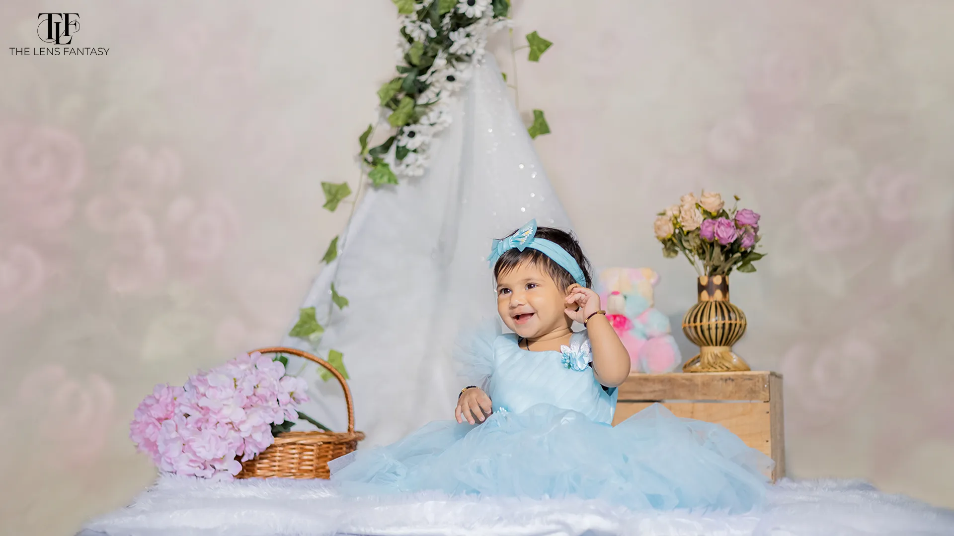 Fairy tale themed birthday shoot for baby girl in Ranchi