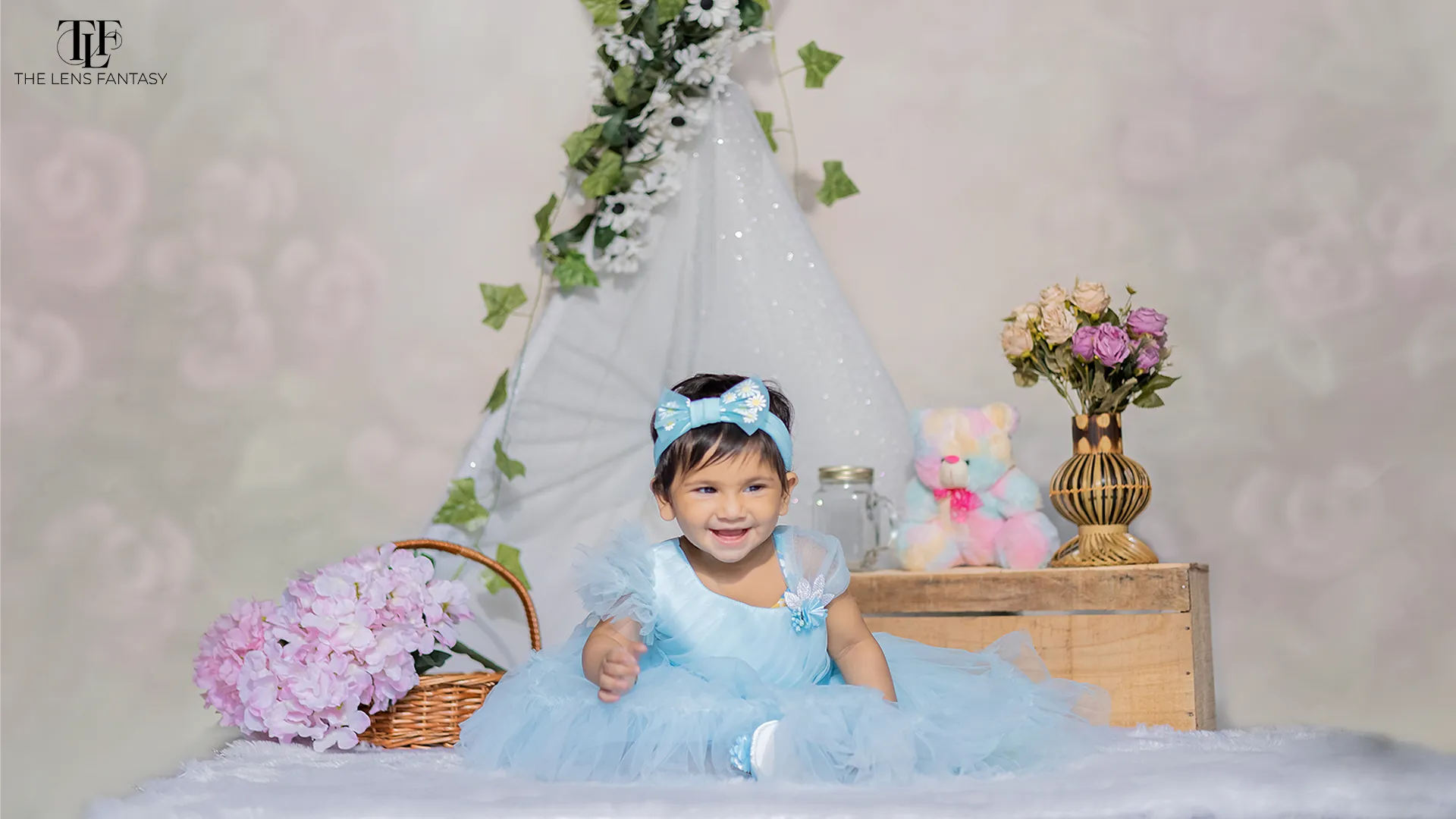 Fairy tale themed birthday shoot for baby girl in Ranchi