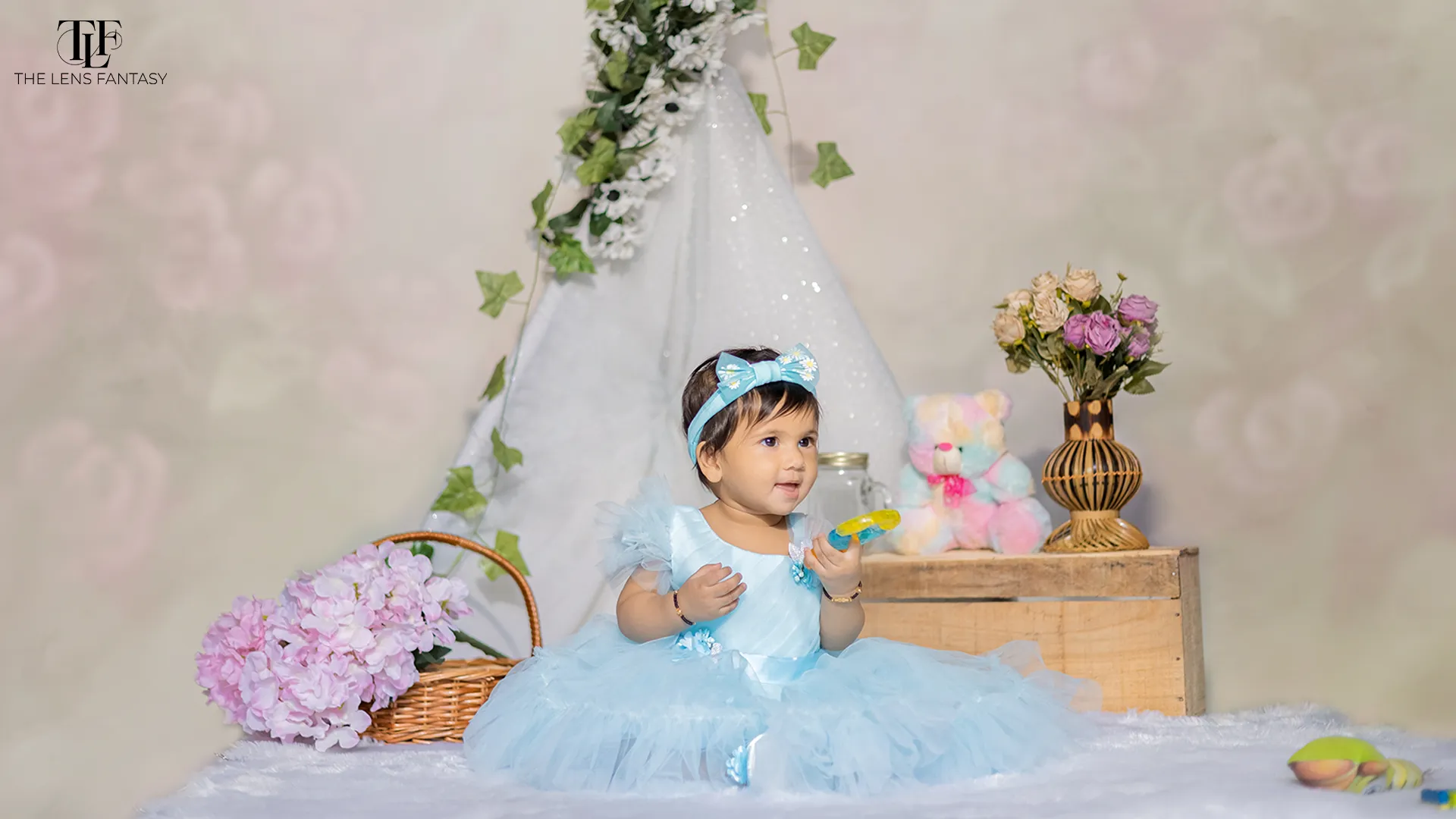 Fairy tale themed birthday shoot for baby girl in Ranchi